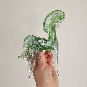Hand-blown murano glass horse